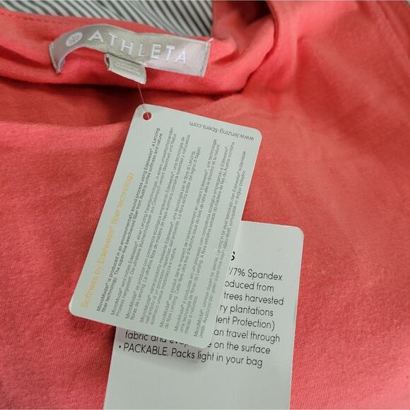 Athleta La Palma Womens Modal Stretch Dress Coral size Medium - Picture 3 of 7